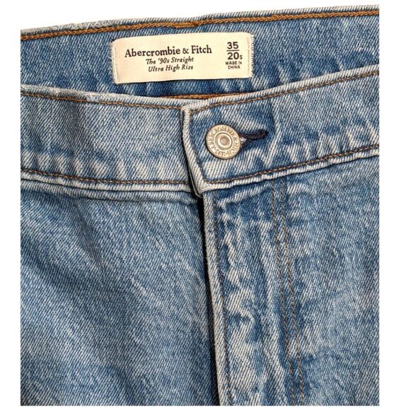 Abercrombie & Fitch The 90's Straight Ultra High Rise Jeans Size 35 Short NWT - Picture 4 of 5